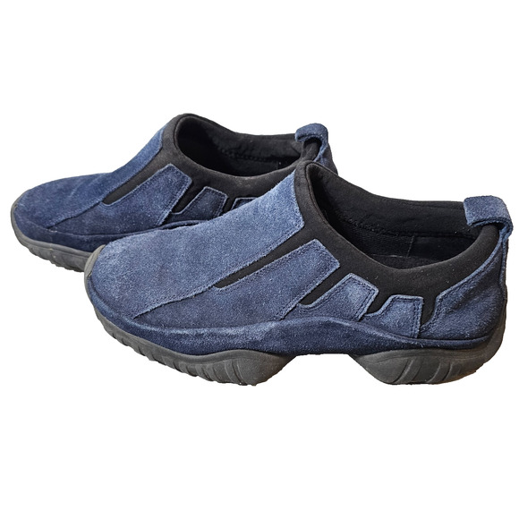 Mootsies Tootsies Shoes - Mootsies Tootsies Women's Maxim Navy Leather Suede Slip On Loafers Size 9 M